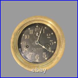 Seth Thomas Brass Navy Ship Deck Clock #3 WW2 Era