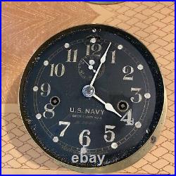 Seth Thomas Brass Navy Ship Deck Clock #3 WW2 Era