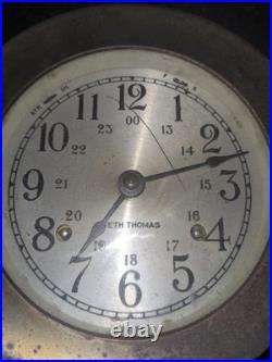 Seth Thomas Brass Ship Bell Maritime Clock Corsair W E537-000 German Movt WORKS Seth Thomas Brass Ship Bell Maritime Clock Corsair W E537-000 German Movt WORKS