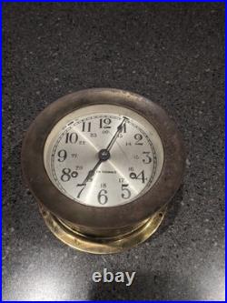 Seth Thomas Brass Ship Bell Maritime Clock Corsair W E537-000 German Movt WORKS Seth Thomas Brass Ship Bell Maritime Clock Corsair W E537-000 German Movt WORKS