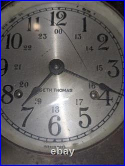 Seth Thomas Brass Ship Bell Maritime Clock Corsair W E537-000 German Movt WORKS Seth Thomas Brass Ship Bell Maritime Clock Corsair W E537-000 German Movt WORKS