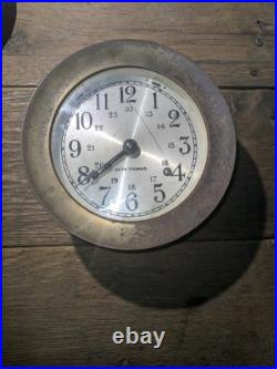 Seth Thomas Brass Ship Bell Maritime Clock Corsair W E537-000 German Movt WORKS Seth Thomas Brass Ship Bell Maritime Clock Corsair W E537-000 German Movt WORKS