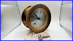 Seth Thomas Brass Ship Bell Maritime Clock Corsair W E537-000 -WORKING! German Seth Thomas Brass Ship Bell Maritime Clock Corsair W E537-000 -WORKING! German