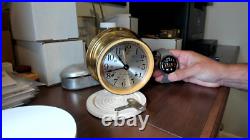 Seth Thomas Brass Ship Bell Maritime Clock Corsair W E537-000 -WORKING! German Seth Thomas Brass Ship Bell Maritime Clock Corsair W E537-000 -WORKING! German