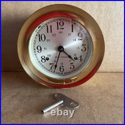 Seth Thomas Brass Ship Bell Maritime Clock Corsair W E537-000 withKey Seth Thomas Brass Ship Bell Maritime Clock Corsair W E537-000 withKey