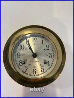 Seth Thomas Brass Ship Bell Maritime Clock Corsair W E537-000 withKey