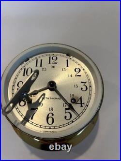 Seth Thomas Brass Ship Bell Maritime Clock Corsair W E537-000 withKey