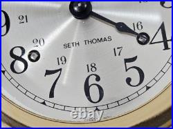Seth Thomas Brass Ship Bell Maritime Clock Corsair-W E537-000 withKey