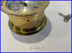 Seth Thomas Brass Ship Bell Maritime Clock Corsair W E537-000 withKey