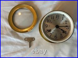 Seth Thomas Brass Ship Bell Maritime Clock Corsair W E537-000 withKey