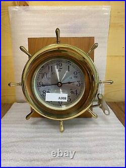 Seth Thomas Brass Ship Clock. Good Working Bell Rings to Ship Hours -JL008