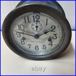 Seth Thomas Brass Ship Deck Clock Running Well, Includes A Key