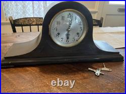 Seth Thomas Brown Wood Mahogany Analog Mantel Clock Dated 1934 With2 Keys & Chimes