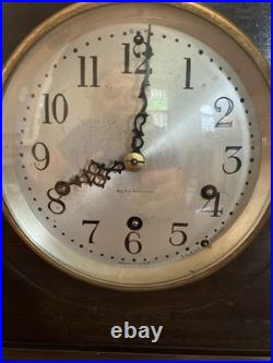 Seth Thomas Brown Wood Mahogany Analog Mantel Clock Dated 1934 With2 Keys & Chimes
