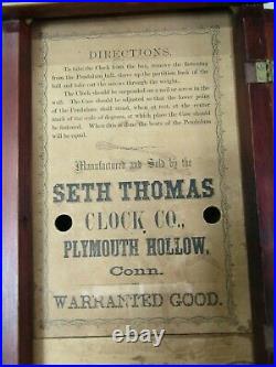 Seth Thomas Clock Co. Plymouth Hollow, Conn. First Regulator No. 2, ca 1863