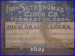 Seth Thomas Clock Co. Wooden Crate Vintage 1950's Antique And Glass Pane
