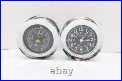 Seth Thomas Corsair Ships Clock And Weather Barometer Brass withChrome Finish