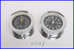 Seth Thomas Corsair Ships Clock And Weather Barometer Brass withChrome Finish