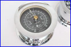 Seth Thomas Corsair Ships Clock And Weather Barometer Brass withChrome Finish