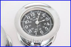 Seth Thomas Corsair Ships Clock And Weather Barometer Brass withChrome Finish