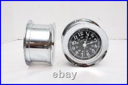 Seth Thomas Corsair Ships Clock And Weather Barometer Brass withChrome Finish