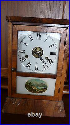 Seth Thomas Cottage Clock, 30 hour, spring clock, reverse painting