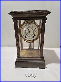 Seth Thomas Crystal Regulator, Bronze Frame, Porcelain Dial PARTS ONLY