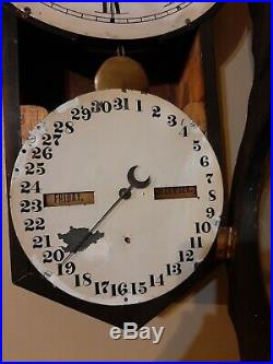 Seth Thomas Double Dial Calendar Estate 1876 Clock, Antique 8 day