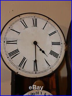 Seth Thomas Double Dial Calendar Estate 1876 Clock, Antique 8 day