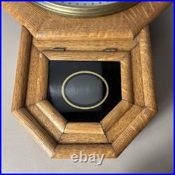 Seth Thomas Drop Regulator Octagon School House Wall Clock Circa 1917 with Key