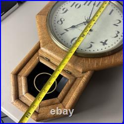 Seth Thomas Drop Regulator Octagon School House Wall Clock Circa 1917 with Key