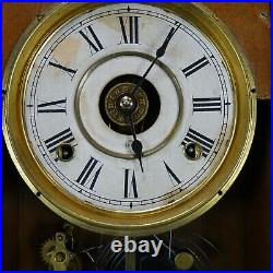 Seth Thomas Eclipse Antique Shelf Clock Original Painted Dial Glass
