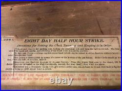 Seth Thomas Eight Day Half Hour Strike Wood Mantal Clock 298A