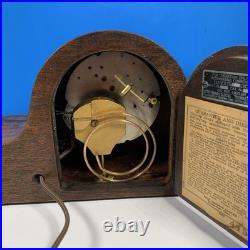 Seth Thomas Electric Mantle Shelf Clock 1930s-50s Brass Dial- Working WithChime