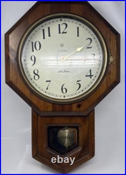 Seth Thomas Electronic Strike Drop Octagon School House Wall Clock Works VTG Seth Thomas Electronic Strike Drop Octagon School House Wall Clock Works VTG