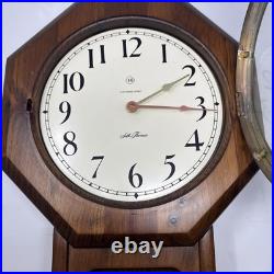 Seth Thomas Electronic Strike Drop Octagon School House Wall Clock Works VTG Seth Thomas Electronic Strike Drop Octagon School House Wall Clock Works VTG