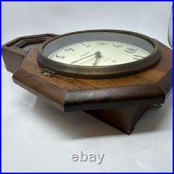 Seth Thomas Electronic Strike Drop Octagon School House Wall Clock Works VTG Seth Thomas Electronic Strike Drop Octagon School House Wall Clock Works VTG