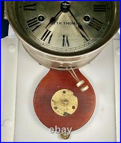 Seth Thomas External Bell Marine Ship's Clock c1900 Nice Running with Label, Key