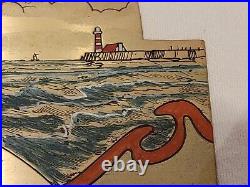 Seth Thomas Hand Painted Nautical Brass Grandfather clock face dial