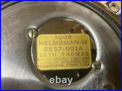 Seth Thomas Helmsman Model E537-001A Ships Wheel Mantle Clock Nickel Chrome USA
