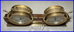 Seth Thomas Helmsman Mounted Ships Clock & Barometer Set Desk Mantel Shelf