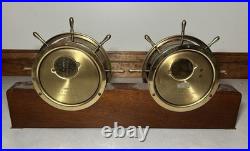 Seth Thomas Helmsman Mounted Ships Clock & Barometer Set Desk Mantel Shelf