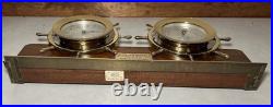 Seth Thomas Helmsman Mounted Ships Clock & Barometer Set Desk Mantel Shelf