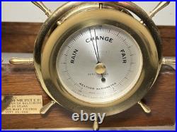 Seth Thomas Helmsman Mounted Ships Clock & Barometer Set Desk Mantel Shelf