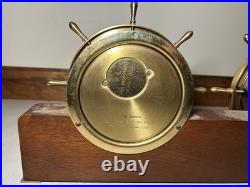 Seth Thomas Helmsman Mounted Ships Clock & Barometer Set Desk Mantel Shelf