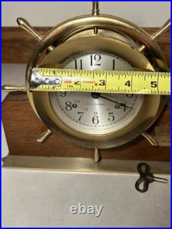 Seth Thomas Helmsman Mounted Ships Clock & Barometer Set Desk Mantel Shelf