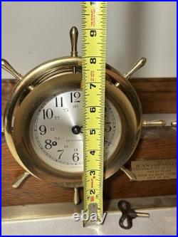 Seth Thomas Helmsman Mounted Ships Clock & Barometer Set Desk Mantel Shelf