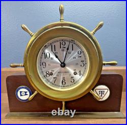 Seth Thomas Helmsman Ship's Clock with Base / Model 1008-001 Hvide Marine