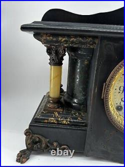 Seth Thomas Larkin 35 New Sucile Shasta Adamantine Mantle Clock dragon claw feet