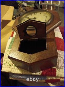 Seth Thomas Mahogany School House Wall Clock